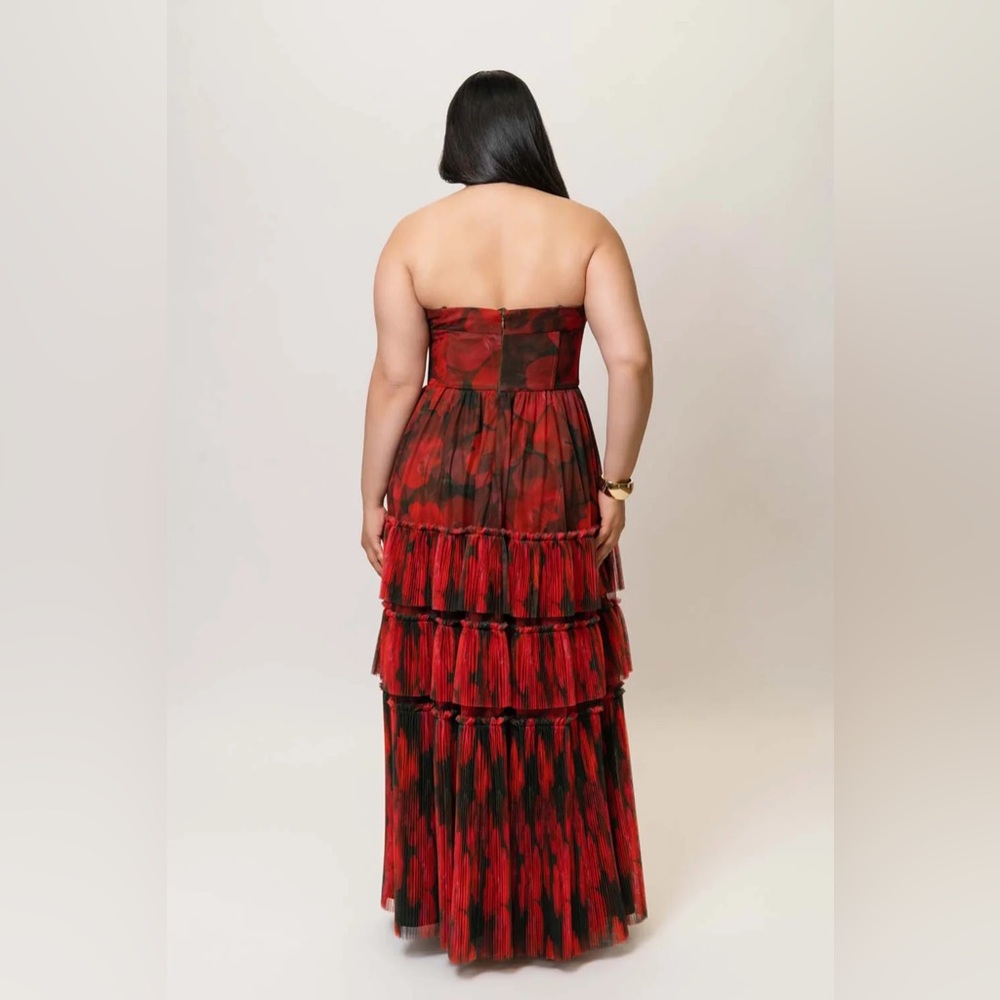Hutch Isabella Strapless Tiered Tulle Maxi Dress - Picture 9 of 10
